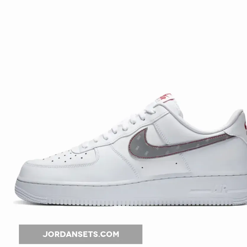White Nike Air Force 1 With 3M Reflective Logo CT2296-100 #air force 1 3m swoosh