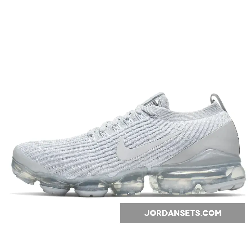 Nike Air VaporMax Flyknit 3 Pure Platinum For Womens AJ6910-100 / womens nike air vapormax flyknit 3 running shoes