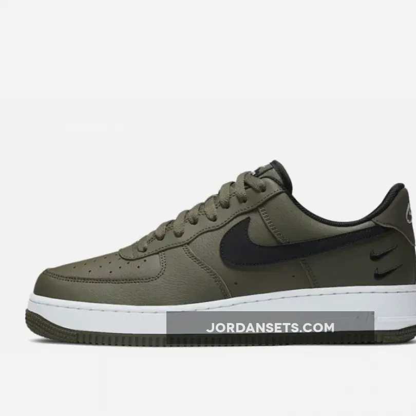 Nike Air Force 1 Low Double Swoosh Olive Black CT2300-300 #double swoosh olive gold black