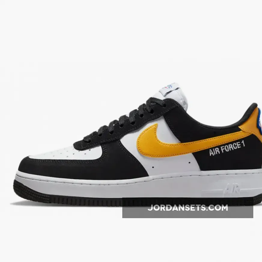 Nike Air Force 1 Low 'Athletic Club' Black/White-University Gold / af1 black yellow