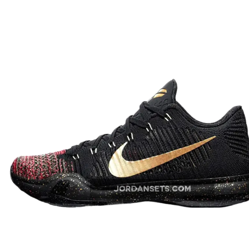 Nike Kobe 10 Elite Low 'Christmas' Black/Metallic Gold-Bright Crimson 802560-076 #low christmas