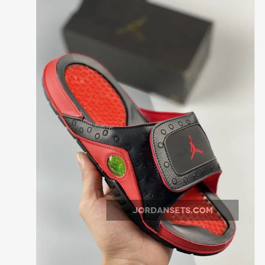 Air Jordan Hydro 13 Black/Gym Red Sandals 684915-001 Brand New