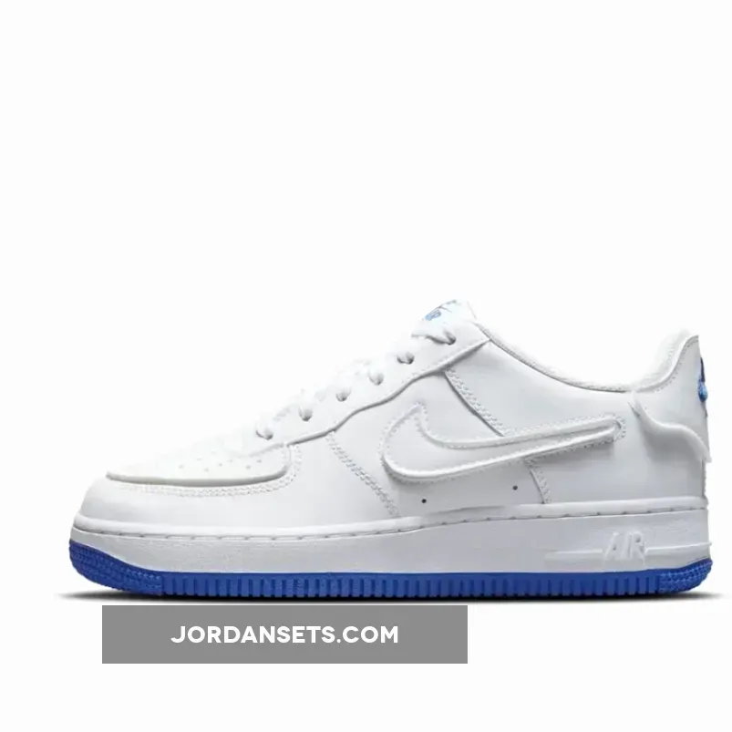 Nike Air Force 1 Low White Sapphire Blue - low top white air force ones