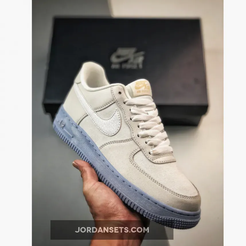 Air Force 1 Low EMB 'Salt Flats' White/Blue Whisper/Grey / air force blue