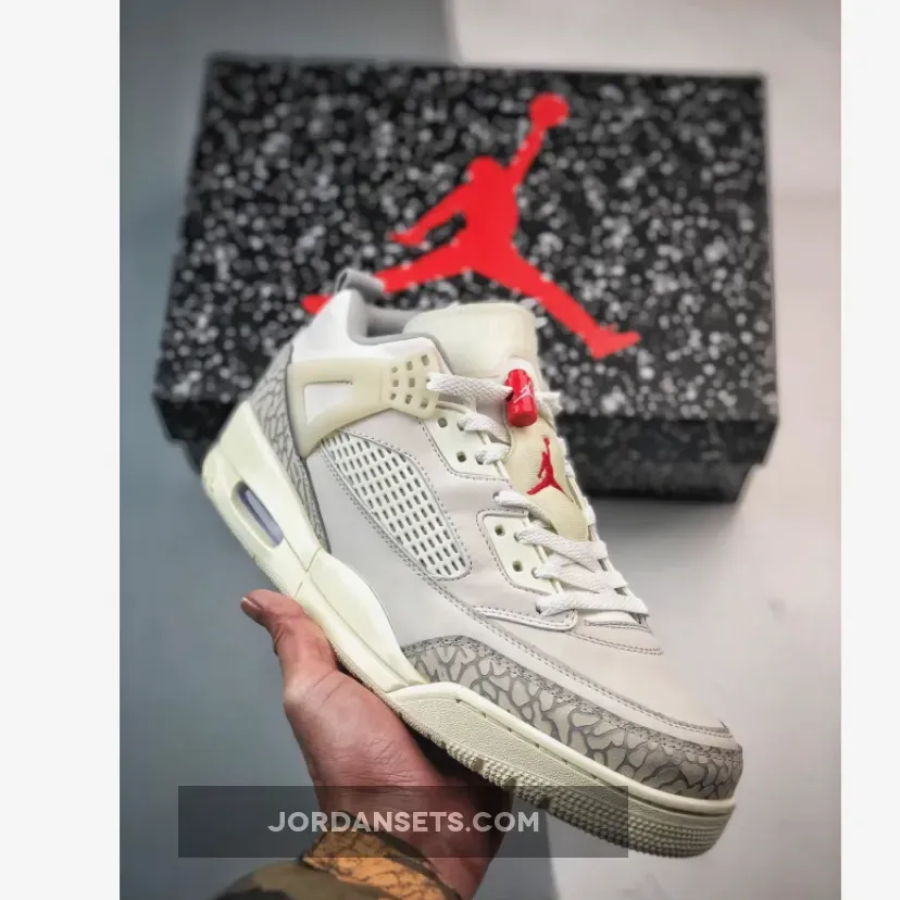 Jordan Spizike Low Sail/University Red-Coconut Milk