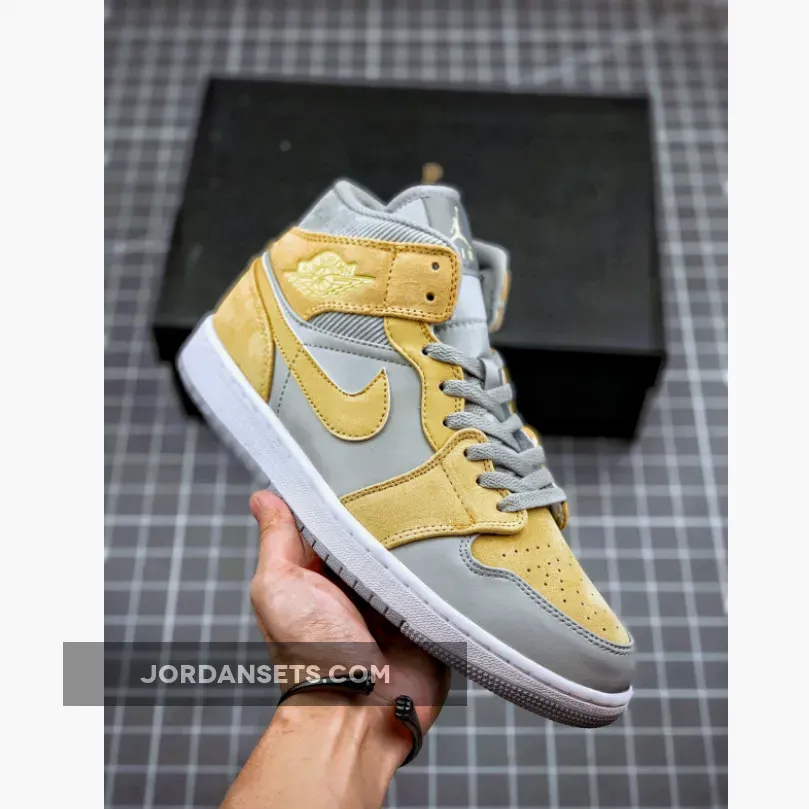 Wmns Air Jordan 1 Mid Grey Fog - Air Jordan 1 Mid SE 'Tan Grey' DA4666-001