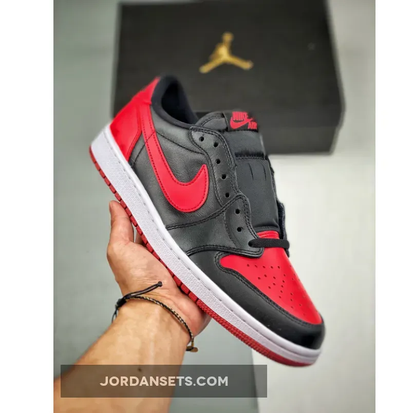 Air Jordan 1 Retro Low OG 'Bred' Black/Varsity Red-Sail / jordan 1 banned low