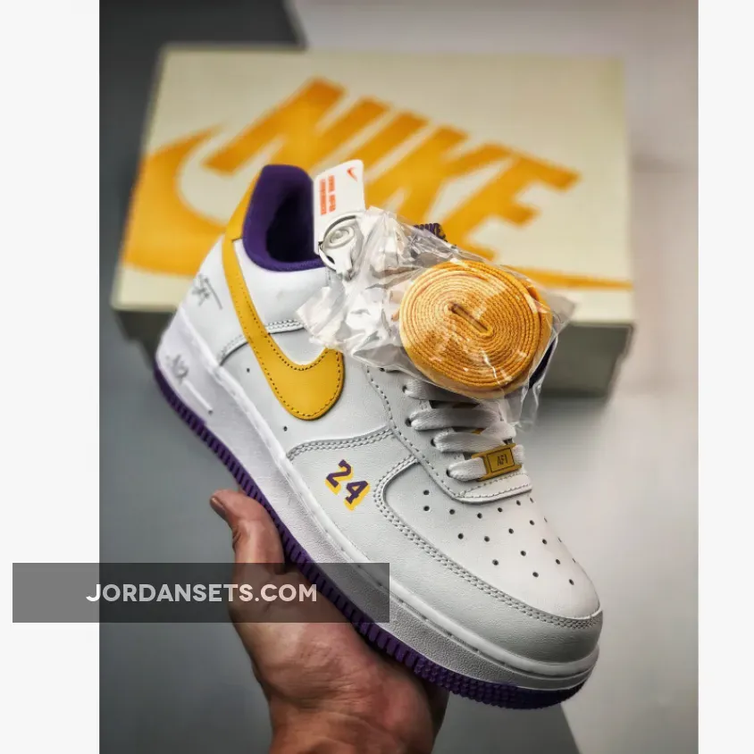 Nike Air Force 1 Low 'Laker 24' White Purple - Laker Air Force 1 1680455432