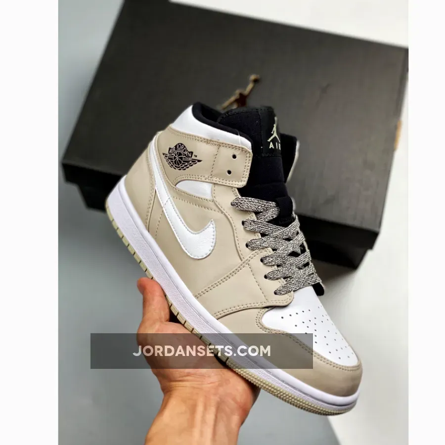 Air Jordan 1 Mid Desert Sand/Black/White 554724-047 - air jordan 1 desert sand