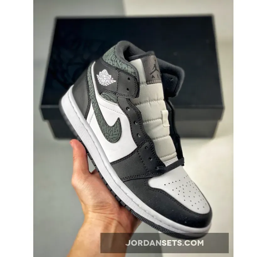 Air Jordan 1 Mid SE 'Panda Elephant' Black White J1 Elephant