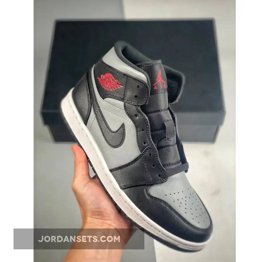Air Jordan 1 Mid Shadow Black Grey 554724-096 Restock