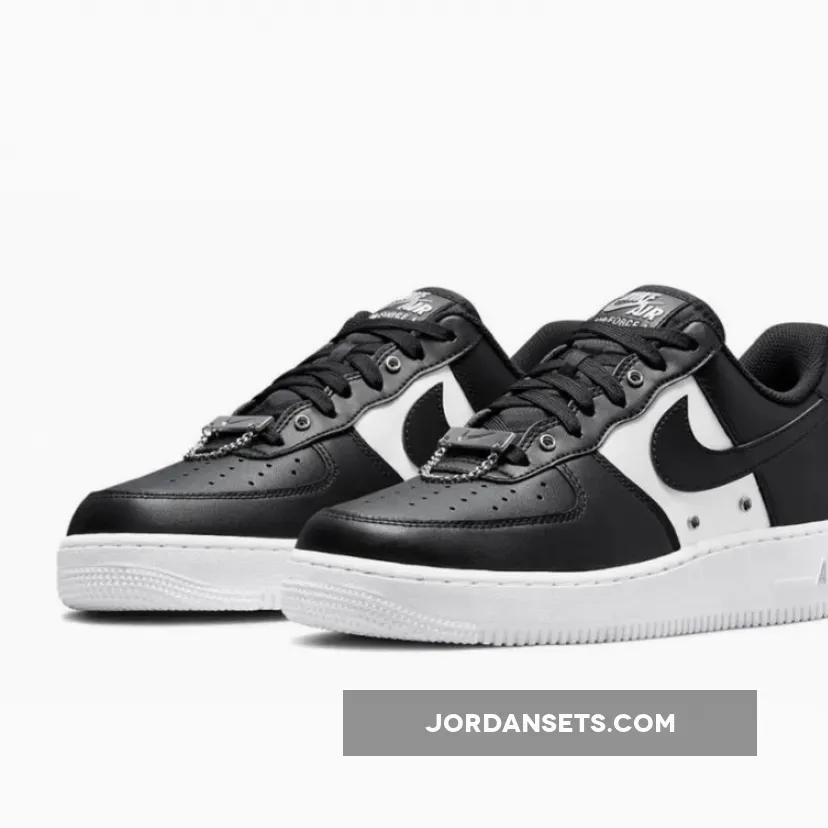 Nike Air Force 1 Low Snap Button Bling White Black DA8571-001 air force snap