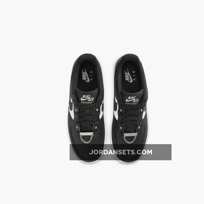 Nike Air Force 1 Low Snap Button Bling White Black DA8571-001 air force snap