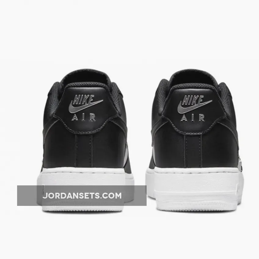 Nike Air Force 1 Low Snap Button Bling White Black DA8571-001 air force snap