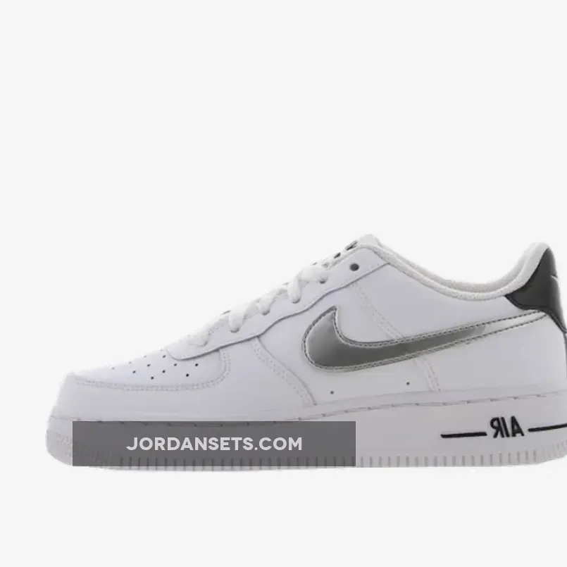 Nike Air Force 1 Low White Black Metallic Silver - black and silver air force 1