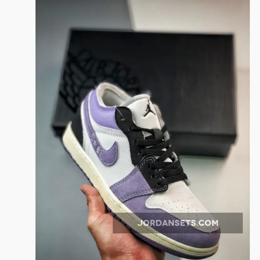 Air Jordan 1 Low 'Inside Out' Tech Grey/Black-Cement Grey-Sail #jordan 1 low craft inside out black