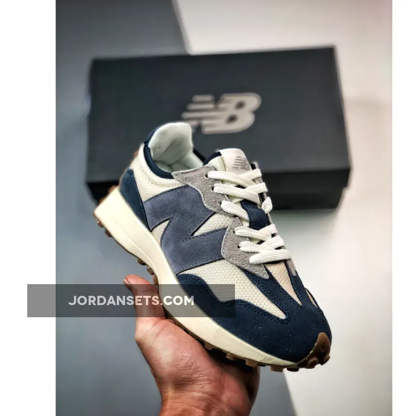 New Balance 327 White Grey Blue #new balance 327 vintage indigo