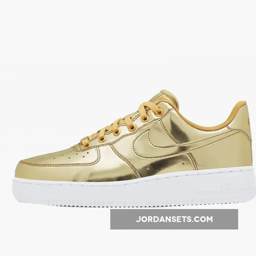 Nike Air Force 1 SP Liquid Metal Pack Gold WMNS Cq6566-700 CQ6566-700 New Releases