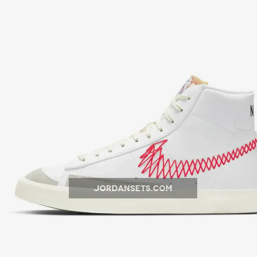 Nike Blazer Mid 77 Vintage Stitch White Bright Crimson nike blazer mid 77 vintage zig zag