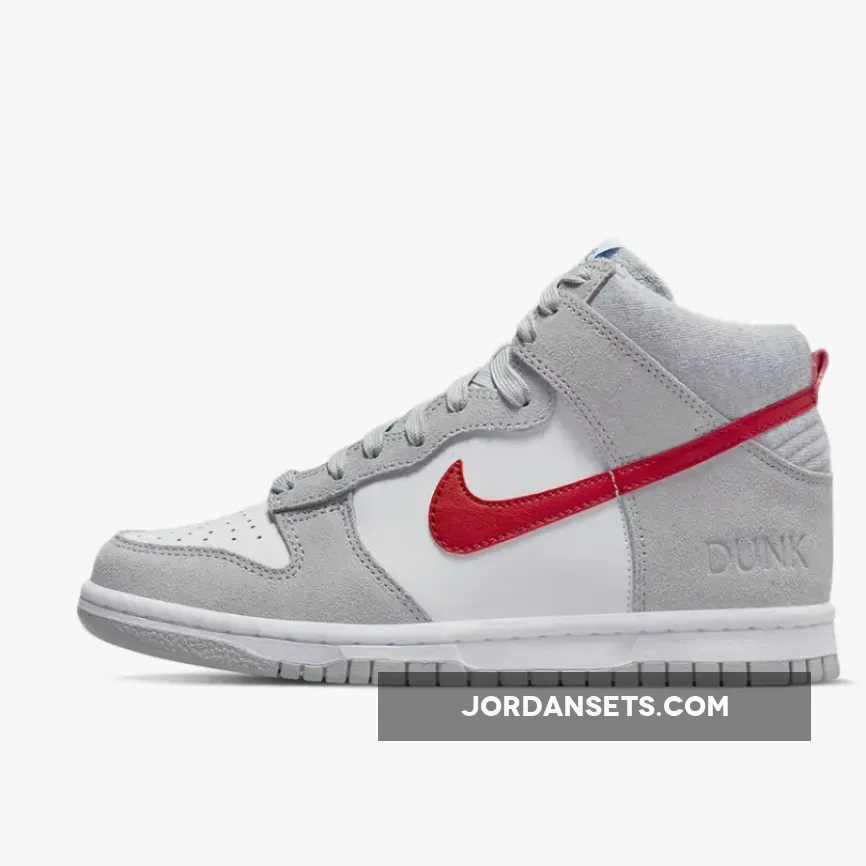 Nike Dunk High Athletic Club Grey Red For Womens DH9750-001 nike athletic club dunks