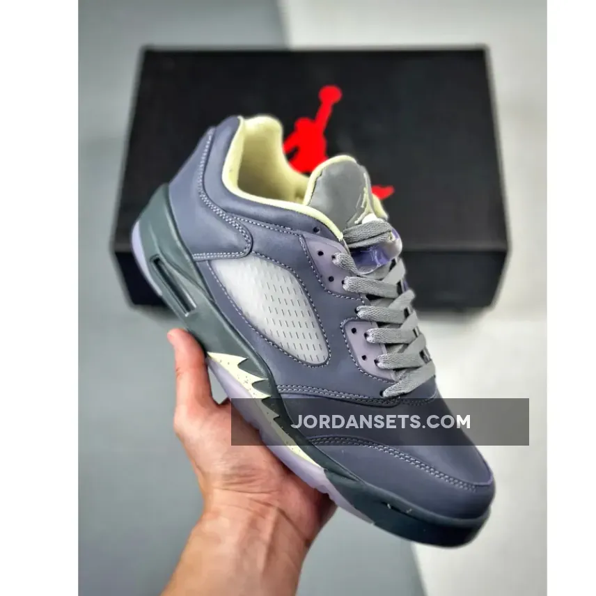 Air Jordan 5 Low Indigo Haze/Fire Red-Metallic Silver-Grey / Indigo Haze Jordan 5 Low