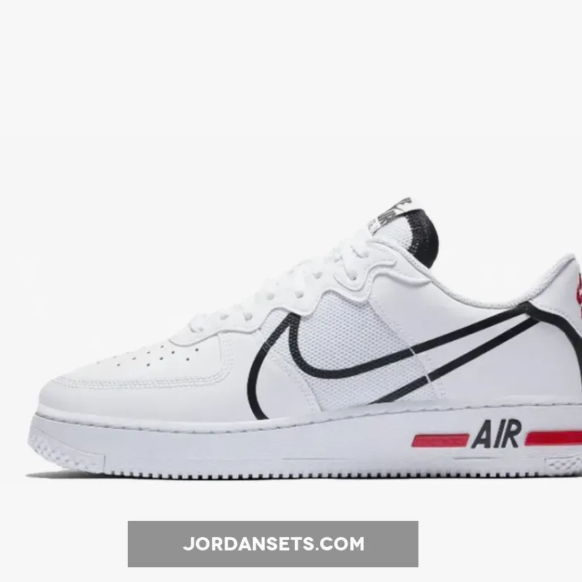 Nike Air Force 1 React White/Black/True Red - nike air force react 1