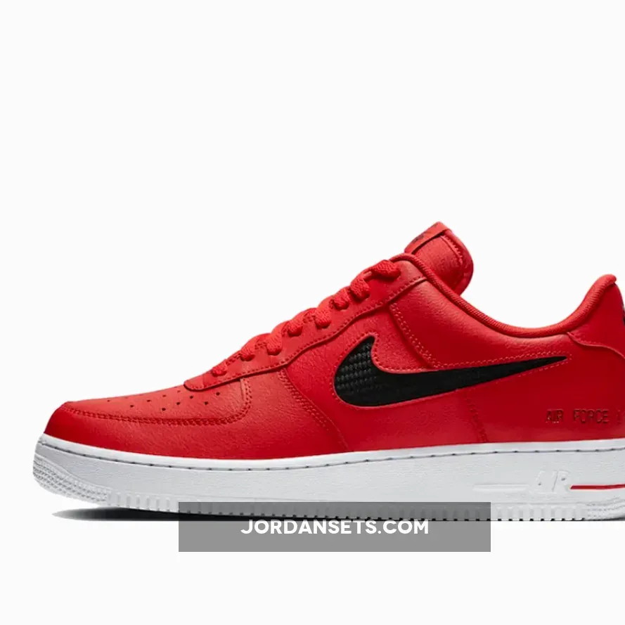 Nike Air Force 1 Red With Cut-Out Swooshes / cut out swooshes