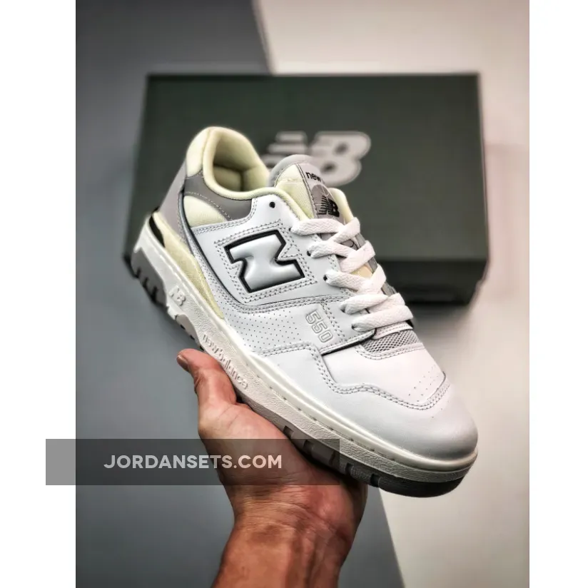 White Marblehead 550 / New Balance 550 'White/Grey/Black' BB550PWA