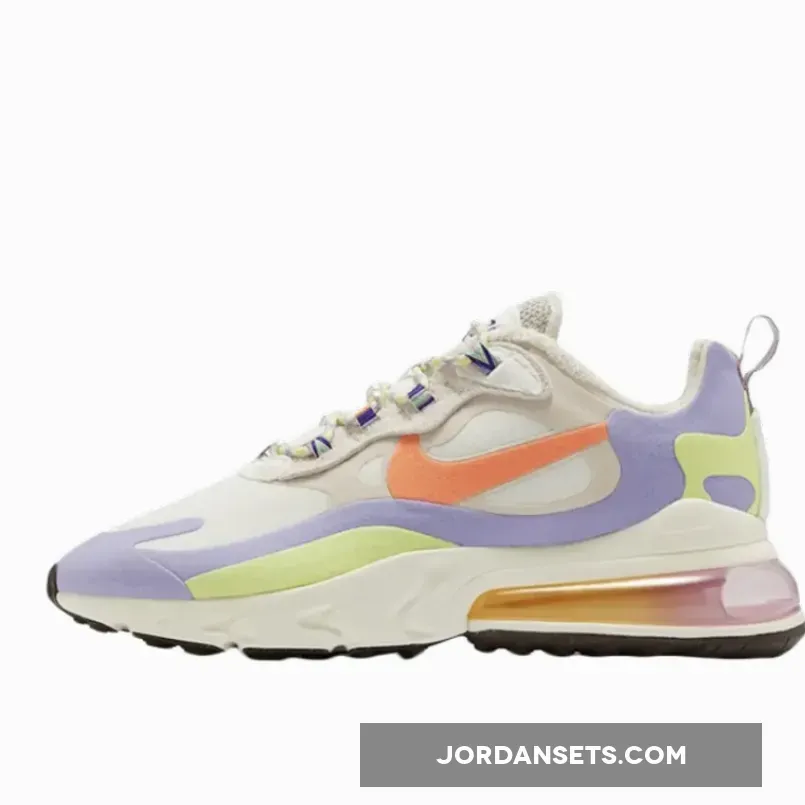 Nike Air Max 270 React Cream Purple Orange For Womens DC3276-101 / 270 beige