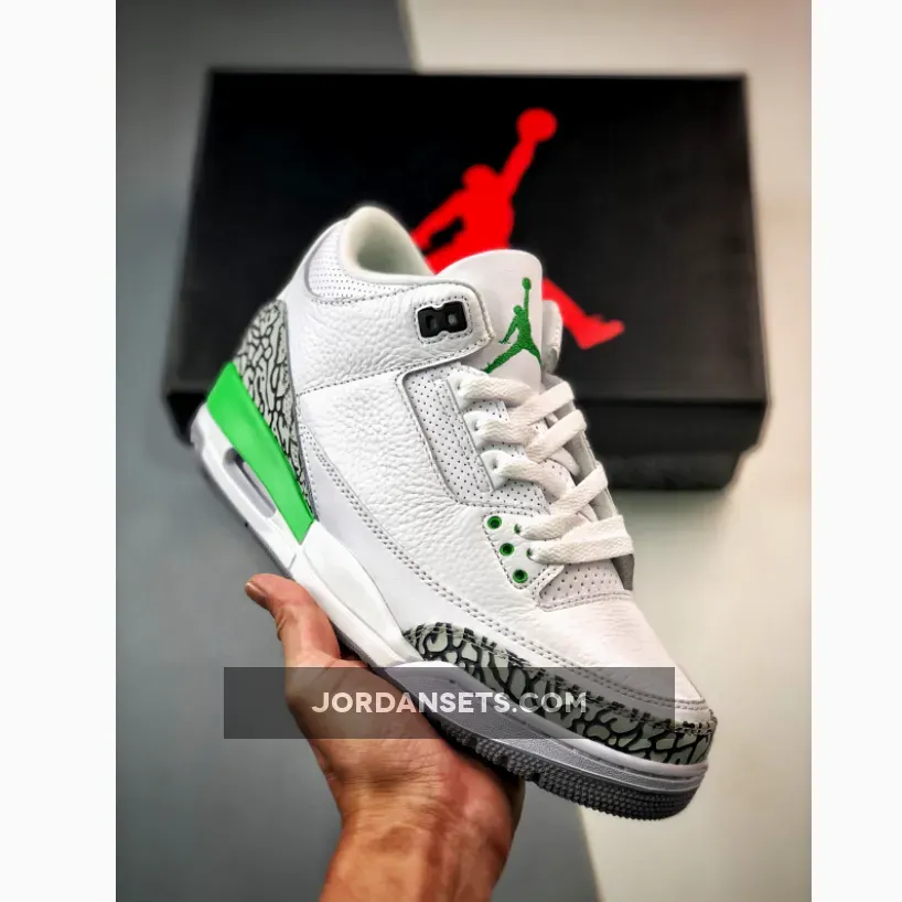 Air Jordan 3 White/Lucky Green-Varsity Red , 3 Green CK9646-136