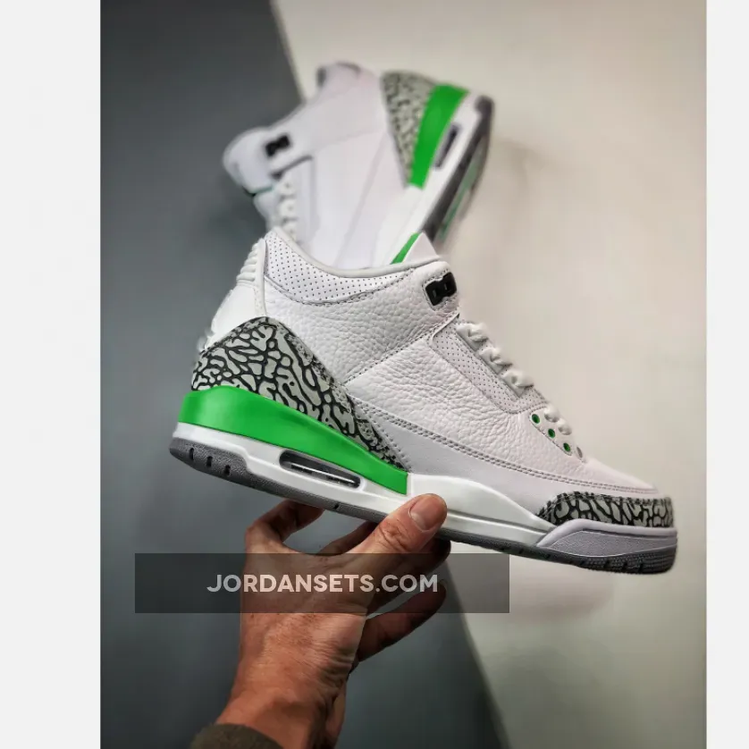 Air Jordan 3 White/Lucky Green-Varsity Red , 3 Green CK9646-136
