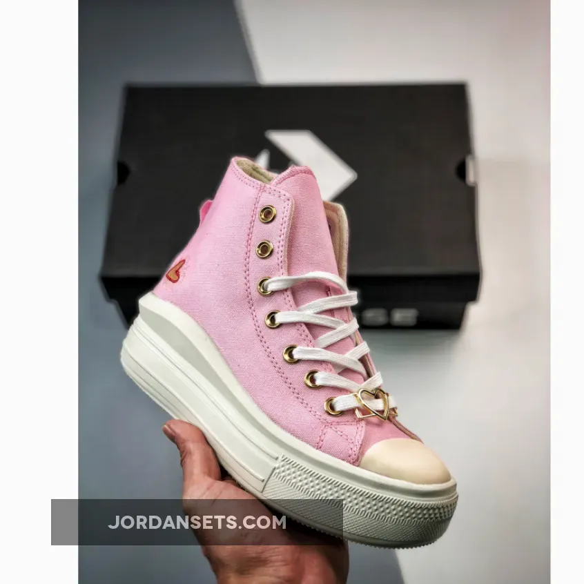 Converse Chuck Taylor Move Platform High Hearts Pink A05140C platform chuck taylor all star