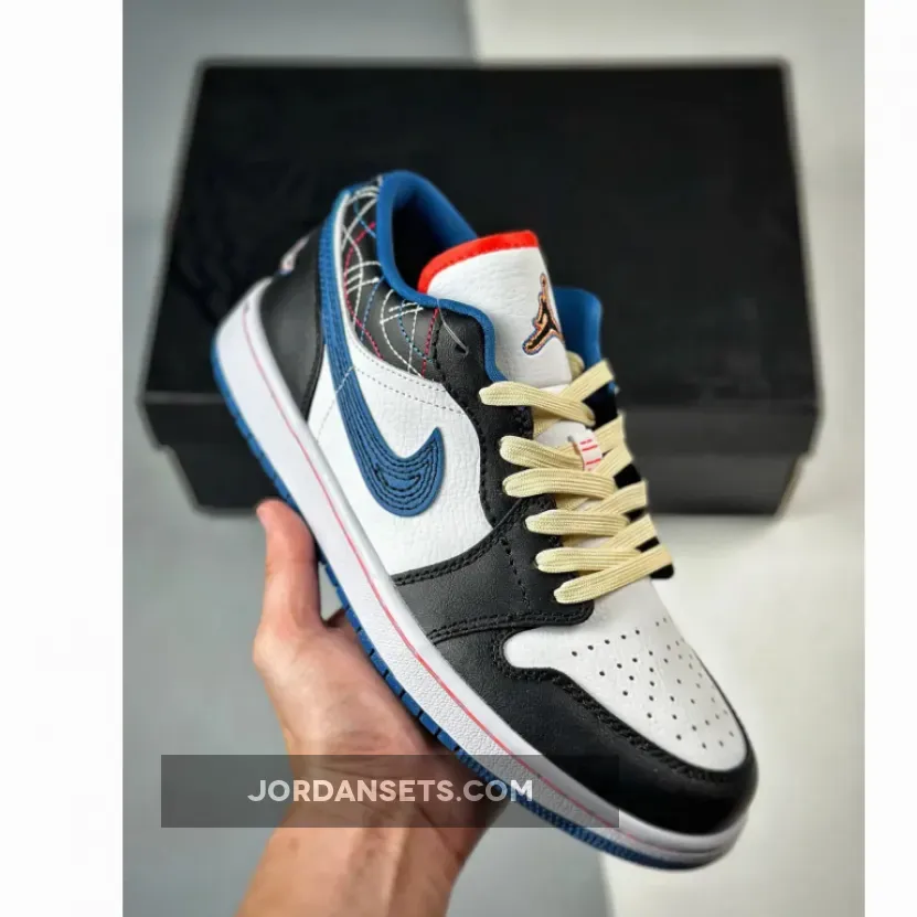 Air Jordan 1 Low White/Industrial Blue-Black-Siren Red FV3622-141