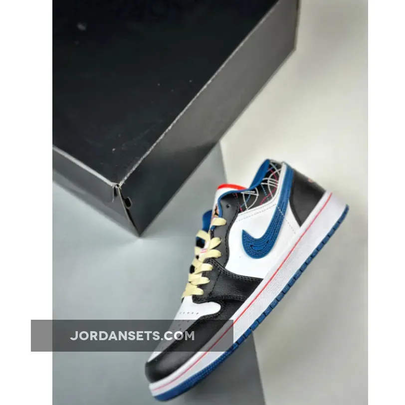 Air Jordan 1 Low White/Industrial Blue-Black-Siren Red FV3622-141