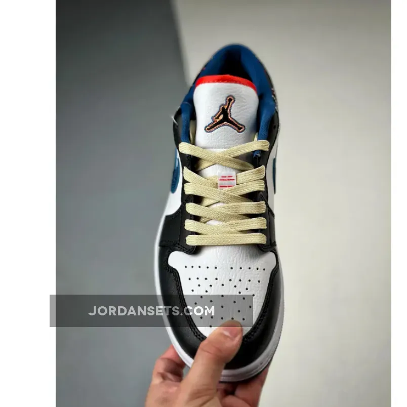 Air Jordan 1 Low White/Industrial Blue-Black-Siren Red FV3622-141