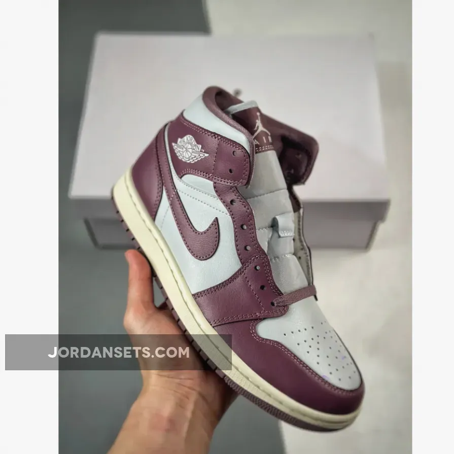 Air Jordan 1 Mid Pure Platinum/Sky J Mauve-Sail