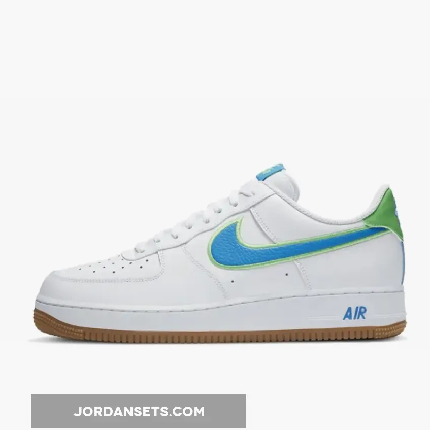 Nike Air Force 1 07 White Blue Green DA4660-100 #blue and green air force 1