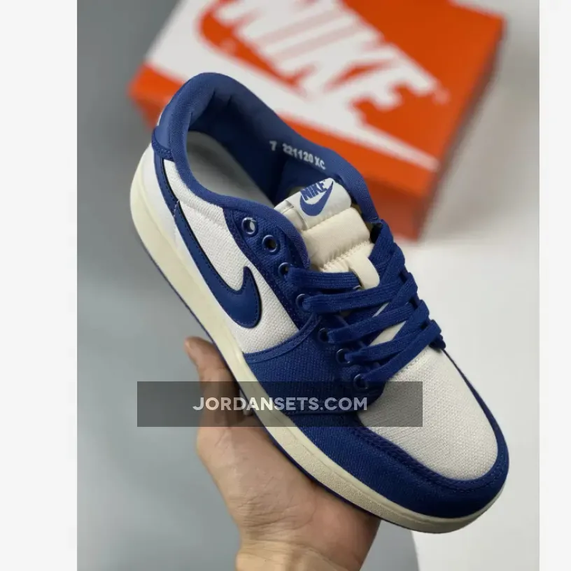 Air Jordan 1 KO Low White/Dark Royal Blue