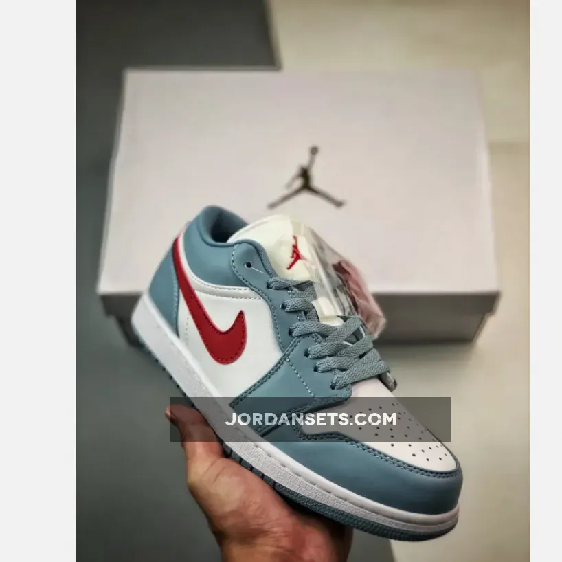 Air Jordan 1 Low Blue Grey Dune Red