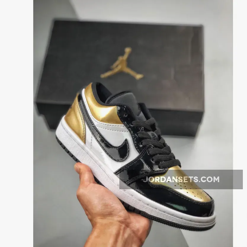Air Jordan 1 Low "Gold Toe" Unisex Black/Gold-Black AJ1