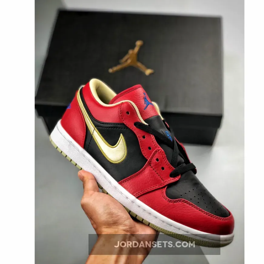 Air Jordan 1 Low Gym Red/Game Royal-Black-Metallic Gold