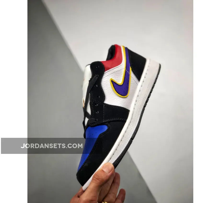 Air Jordan 1 Low "Lakers Top 3" Unisex Black/Field Purple-White AJ1 Air Jordan 1 Low "Lakers Top 3" Unisex Black/Field Purple-White AJ1