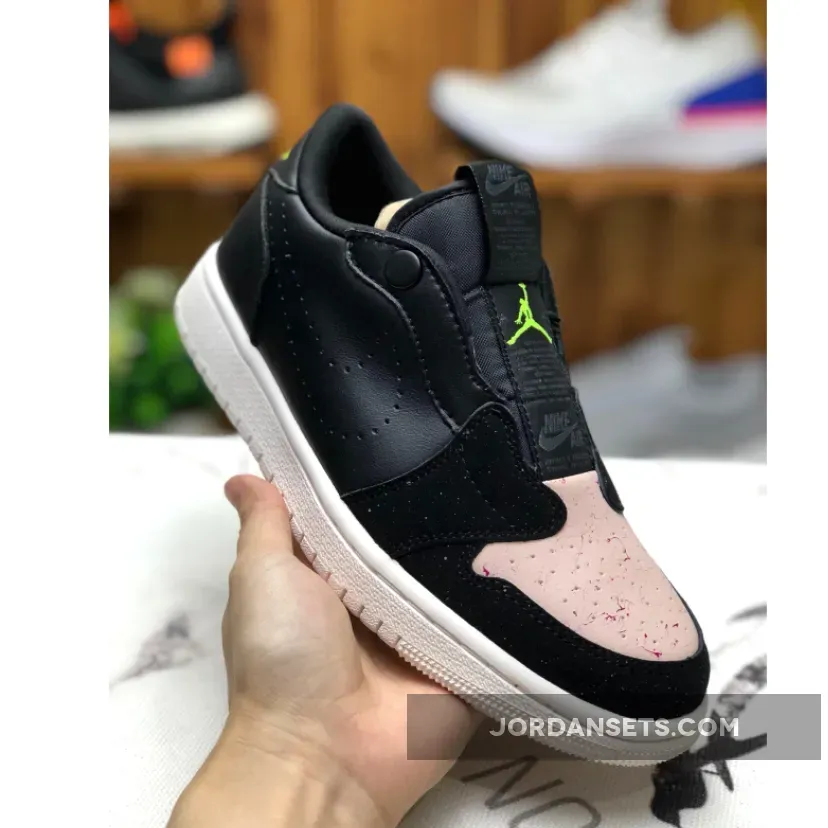 Air Jordan 1 Low Slip Black/Volt-Phantom-Silt Red