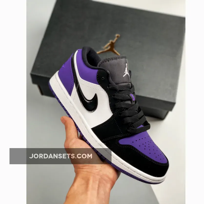 Air Jordan 1 Low White/Black/Court Purple