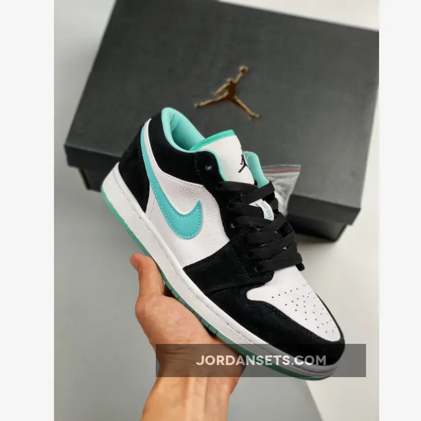 Air Jordan 1 Low White/Black-Island Green