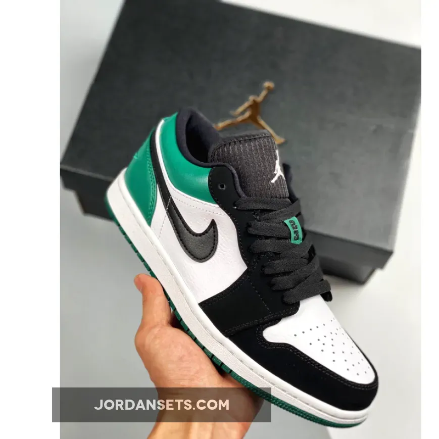 Air Jordan 1 Low White/Black-Mystic Green