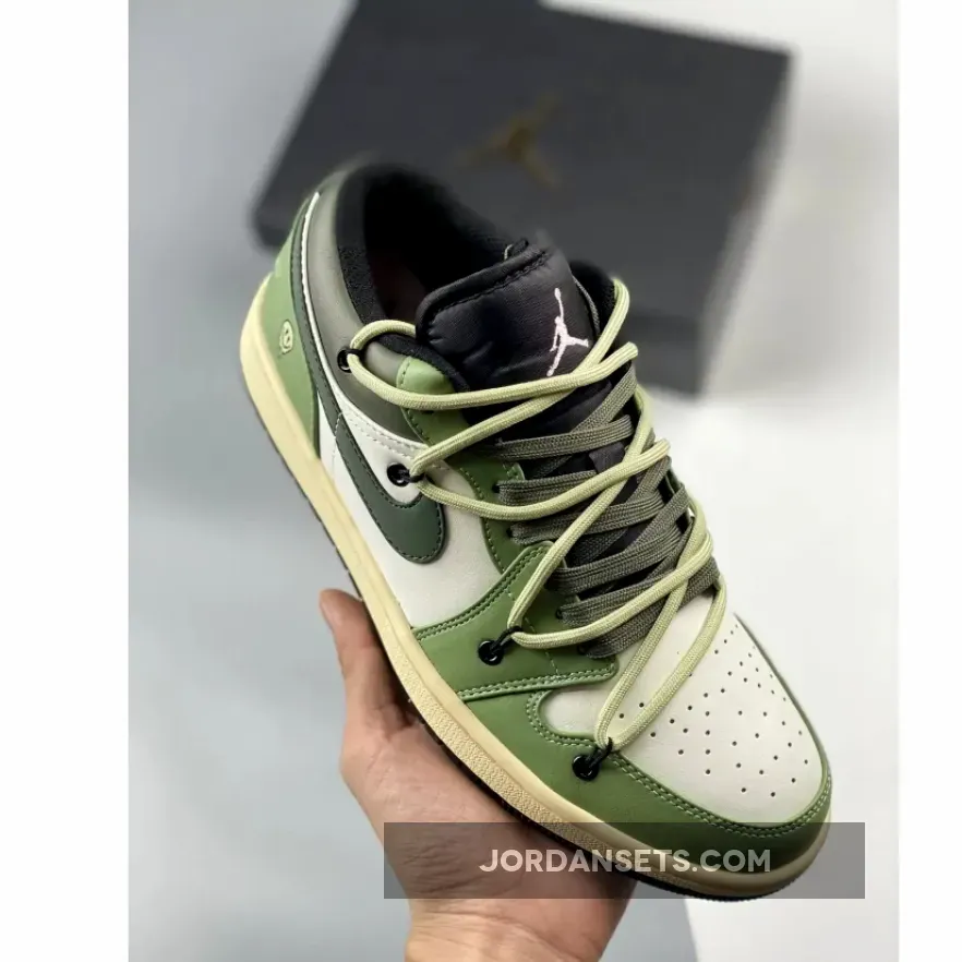 Air Jordan 1 Low White Green Black
