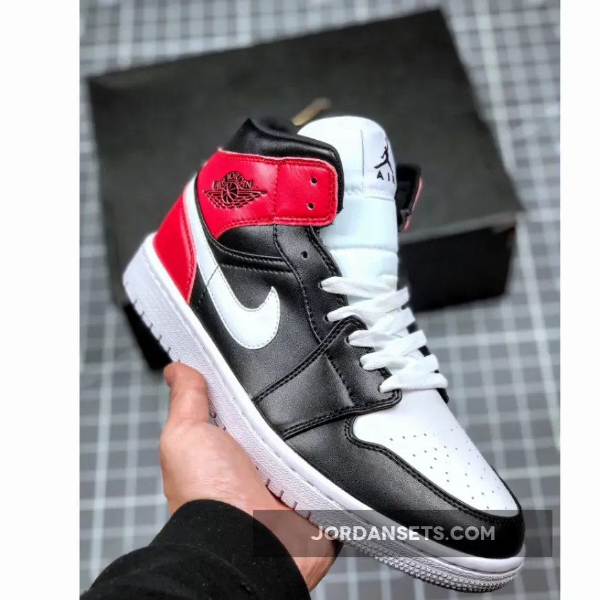 Air Jordan 1 Mid Black Noble Red