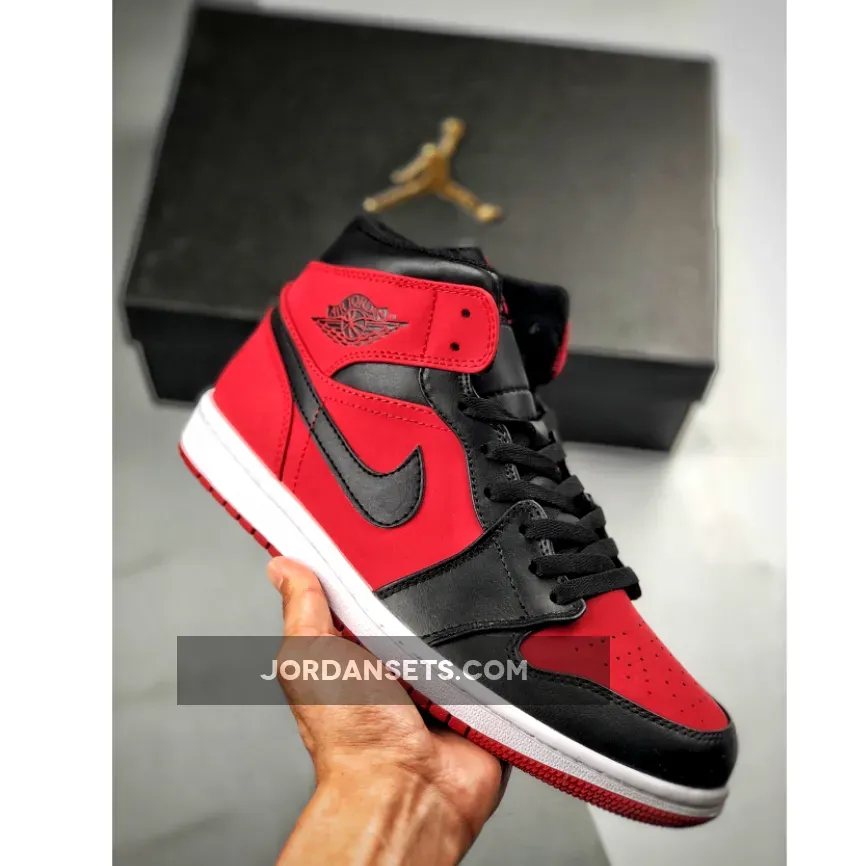 Air Jordan 1 Mid ‘Bred’ Gym Red/Black-White