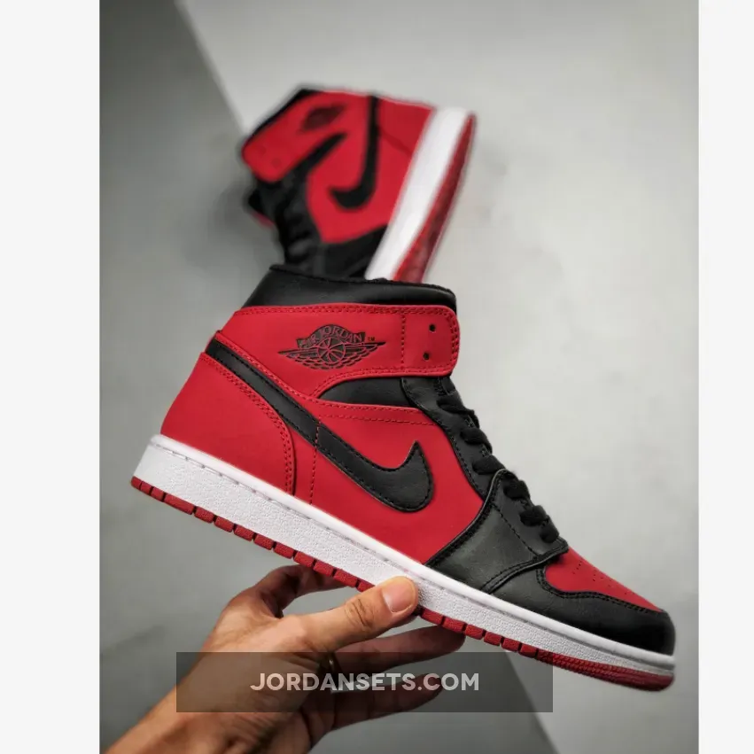 Air Jordan 1 Mid ‘Bred’ Gym Red/Black-White Air Jordan 1 Mid ‘Bred’ Gym Red/Black-White